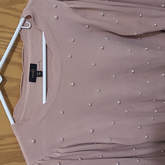 Mauve sweater with Pearls, Large - Picture 2 of 4